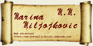 Marina Miljojković vizit kartica